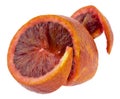 Cut orange isolated on white background close up Royalty Free Stock Photo
