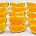 Cut orange slices fresh and juicy. Collection, healthy. Royalty Free Stock Photo