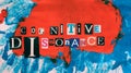 Cut out colored letters from magazines and compilation of cognitive dissonance Royalty Free Stock Photo