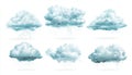A cut-out of a dark, stormy cloud set with lightning and rain Royalty Free Stock Photo