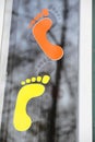 Cut out footprints, barefoot symbol