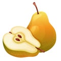 cut out half slice pear fruit Royalty Free Stock Photo