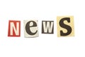 Cut out letters saying news