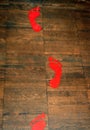 Cut out footprints, barefoot symbol