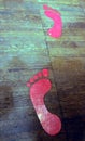 Cut out footprints, barefoot symbol