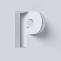 Cut out and rotated font 3d rendering letter P
