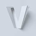 Cut out and rotated font 3d rendering letter V