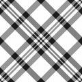 Cut out seamless textile fabric, skill plaid tartan vector. Cover pattern check texture background in white and black colors