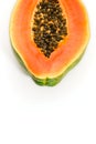 Cut papaya fruit isolated on white background Royalty Free Stock Photo