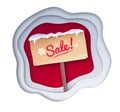 Cut paper illustration of Sale signboard