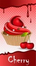 Cherry cup cake Royalty Free Stock Photo