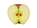 Cut part of apple with two bones on a white isolated background