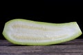 cut into parts ripe delicious zucchini,