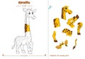 Cut and paste Giraffe ready for print