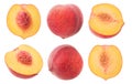 Cut peaches collection