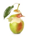 Cut pear on white background Royalty Free Stock Photo
