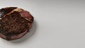 Cut of a Piece of Steak on a White Background Generative AI