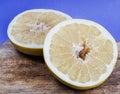 cut into pieces juicy and delicious yellow pomelo Royalty Free Stock Photo