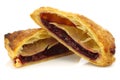 cut pieces of traditional filled dutch pastry Royalty Free Stock Photo