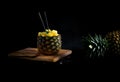 Pineapple Filled with Fresh Chunks Royalty Free Stock Photo