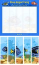 Cut and play Blue Regal Tang Fish Vertical ready for print Royalty Free Stock Photo