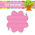 Cut and play. Logic puzzle for kids. Education developing worksheet. Learning game. Activity page. Cutting practice for preschool Royalty Free Stock Photo