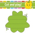 Cut and play. Logic puzzle for kids. Education developing worksheet. Learning game. Activity page. Cutting practice for preschool Royalty Free Stock Photo