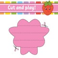 Cut and play. Logic puzzle for kids. Education developing worksheet. Learning game. Activity page. Cutting practice for preschool Royalty Free Stock Photo