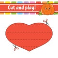 Cut and play. Logic puzzle for kids. Education developing worksheet. Learning game. Activity page. Cutting practice for preschool Royalty Free Stock Photo