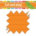 Cut and play. Logic puzzle for kids. Education developing worksheet. Learning game. Activity page. Cutting practice for preschool Royalty Free Stock Photo