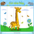 Cut and play puzzle animal game for kids giraffe Royalty Free Stock Photo