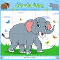 Cut and play puzzle animal game for kids elephant