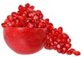 Cut the pomegranate with scattered grain Royalty Free Stock Photo