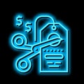 cut price neon glow icon illustration Royalty Free Stock Photo