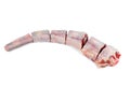 Cut raw oxtails isolated on a white Royalty Free Stock Photo