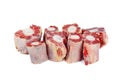 Cut raw oxtails isolated on a white Royalty Free Stock Photo