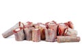 Cut raw oxtails isolated on a white Royalty Free Stock Photo