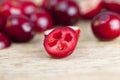 Cut ripe large cranberries