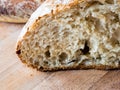 Cut of a round french boule bread
