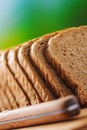Cut rye bread and knife Royalty Free Stock Photo