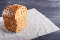 Cut rye bread on linen napkin Royalty Free Stock Photo