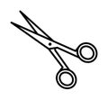 Cut, scissors, sewing vector icon on transparent background. Outline Cut, scissors, sewing vector icon Royalty Free Stock Photo