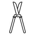 Cut secateur icon outline vector. Work blade