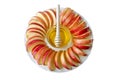 Cut into slices of apples with a bowl of honey Royalty Free Stock Photo