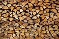 Cut stacked firewood logs Royalty Free Stock Photo