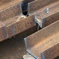 Cut steel beams Royalty Free Stock Photo