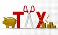 Cut tax illustration isolated on the white background Royalty Free Stock Photo