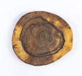 A cut of a tree. Annual rings on trees. Texture. On a white background Royalty Free Stock Photo