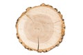 Cut tree on white background. wooden tray Royalty Free Stock Photo