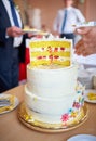 Cut wedding cake, top tier Royalty Free Stock Photo